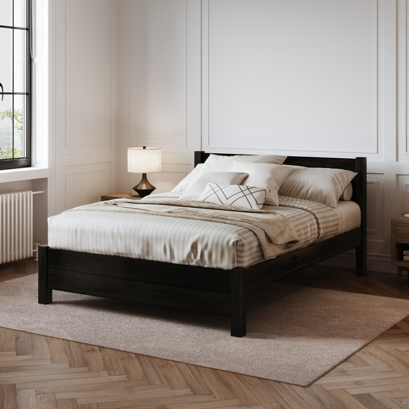 Edgecumbe Solid Wood Bed, Black Wash, Double (4'6)