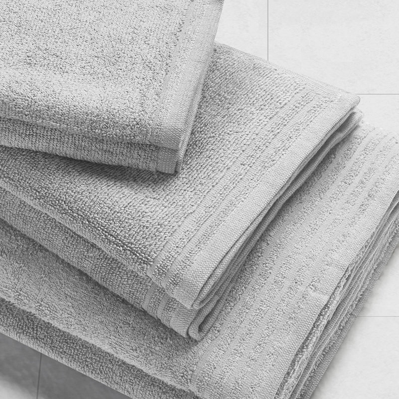 Quick-drying and breathable 100% cotton towels (set of 12), Silver