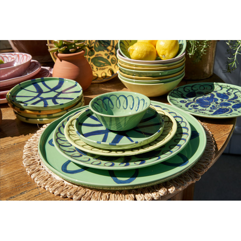 Amalfi Berry Bowl - Pink - 4.5", Green