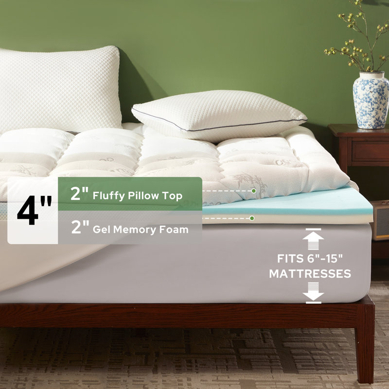 4cm Mattress Topper, Extra-long Twin, White