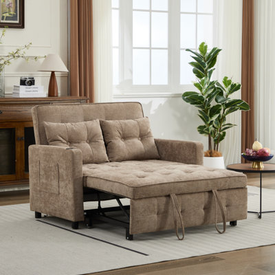 3-In-1 Convertible Sleeper Chair Bed With Adjustable Backrest, USB Ports, And Side Pockets For Versatile Living Spaces