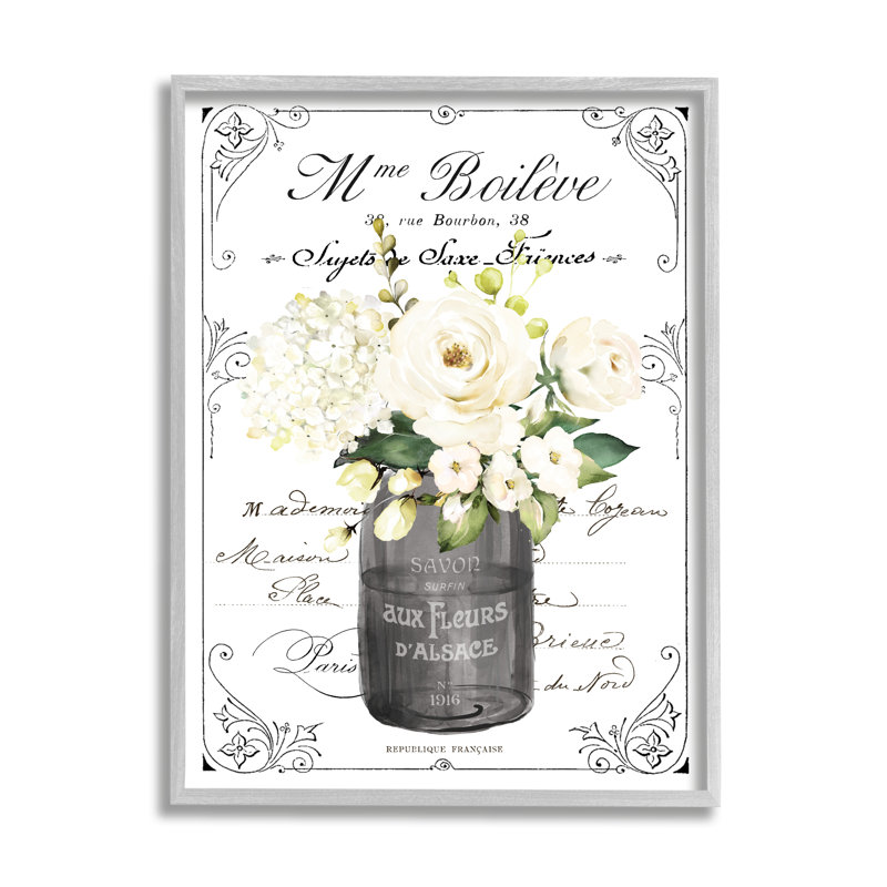 Art floral texturé sur toile giclée sur fond vintage, H 20 po x l 16 po, Estampe numérique Farmhouse