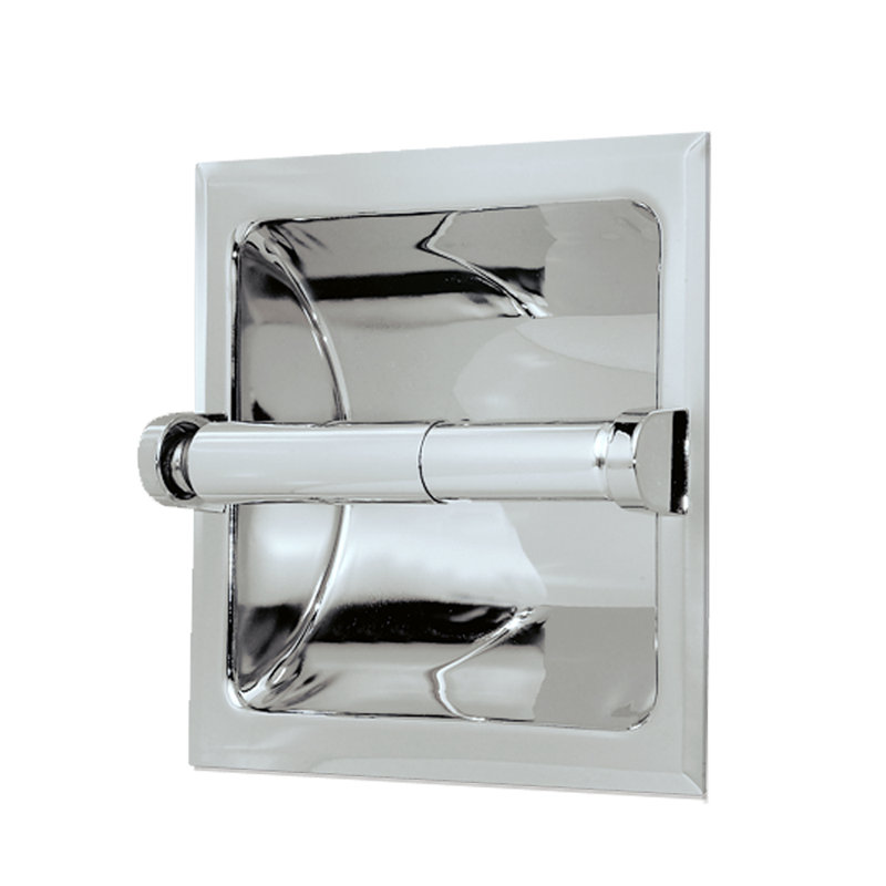 Porte-papier hygiénique encastré pour salle de bain | Porte-papier hygiénique mural à ressort, Chrome