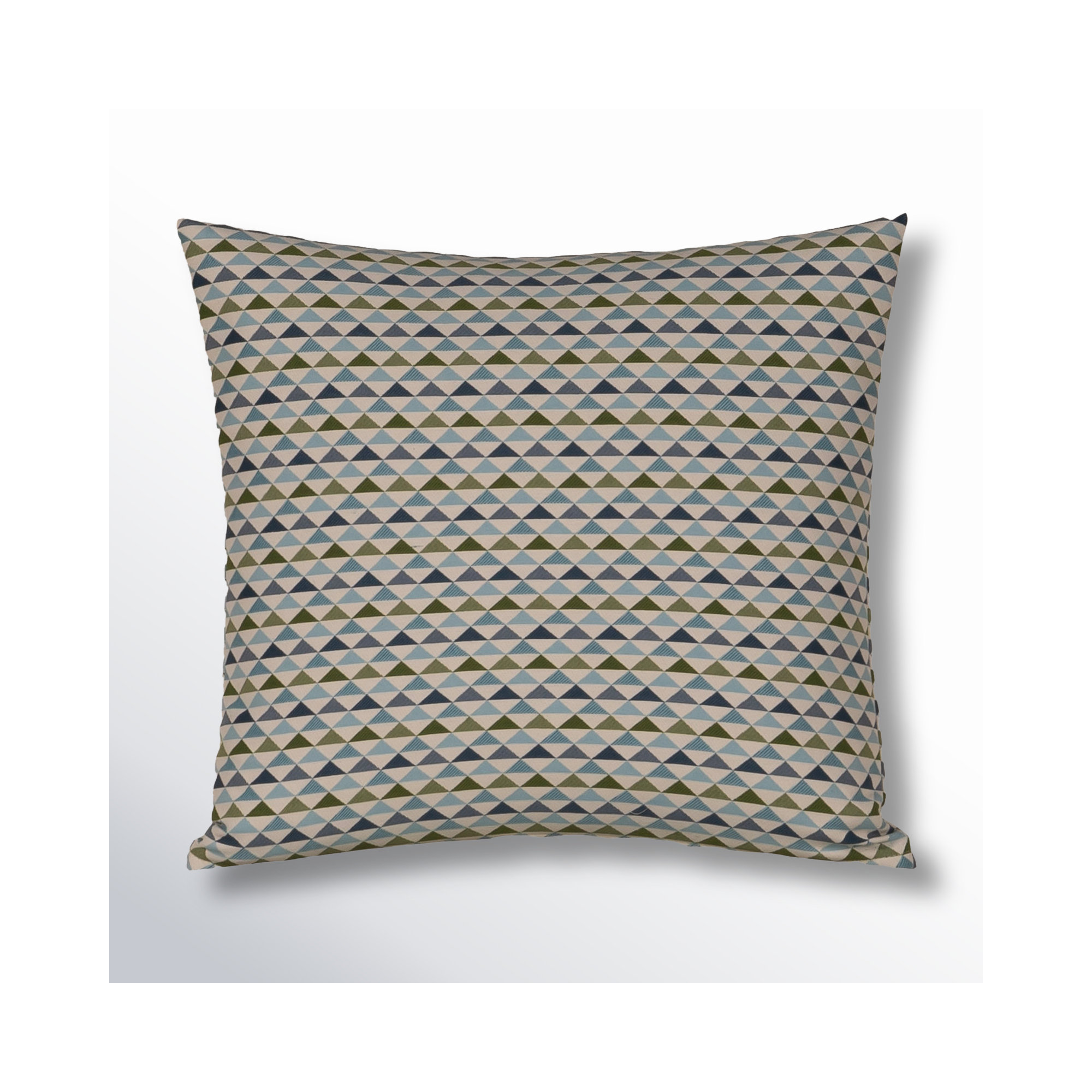 Mauna Geometric Indoor/Outdoor Throw Pillow, Blue, Square 17"