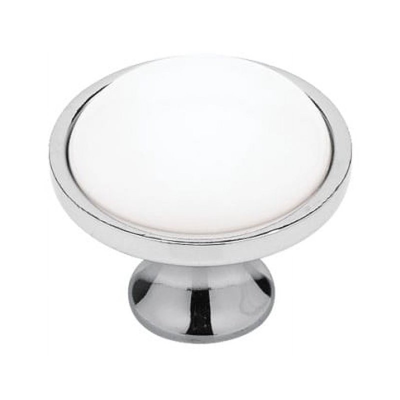(5 Pack) (10-Pack)  1-3/8 inch Betsy Fields Knob Chrome with White Ceramic Insert