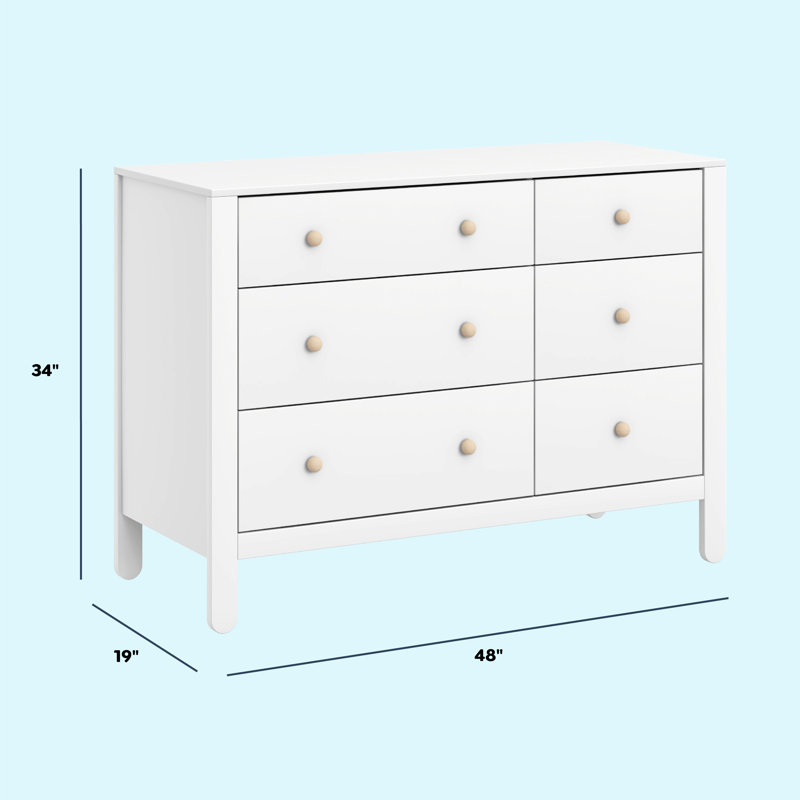 Marisol 6-Drawer Dresser, White