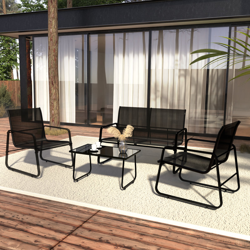 Outdoor Lounge Chair, Black