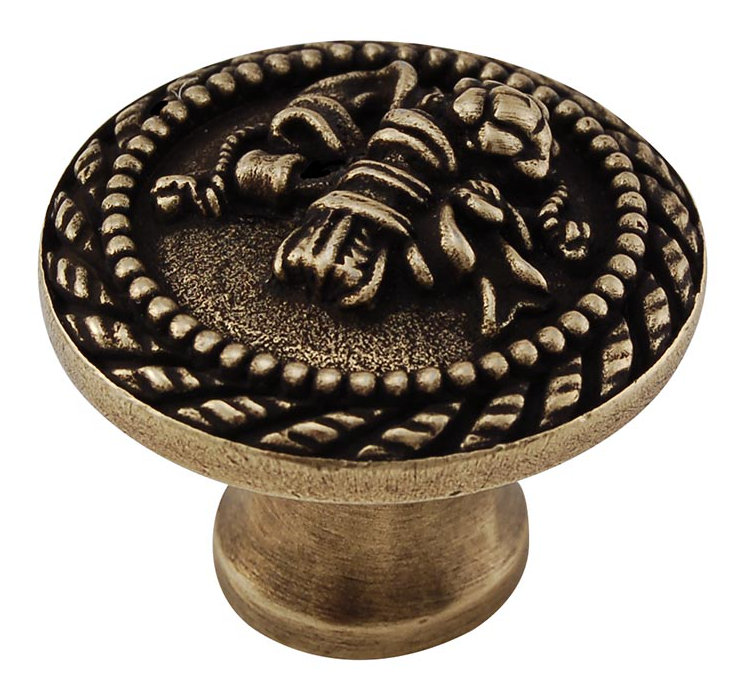 Sforza Mushroom Knob, Antique Brass