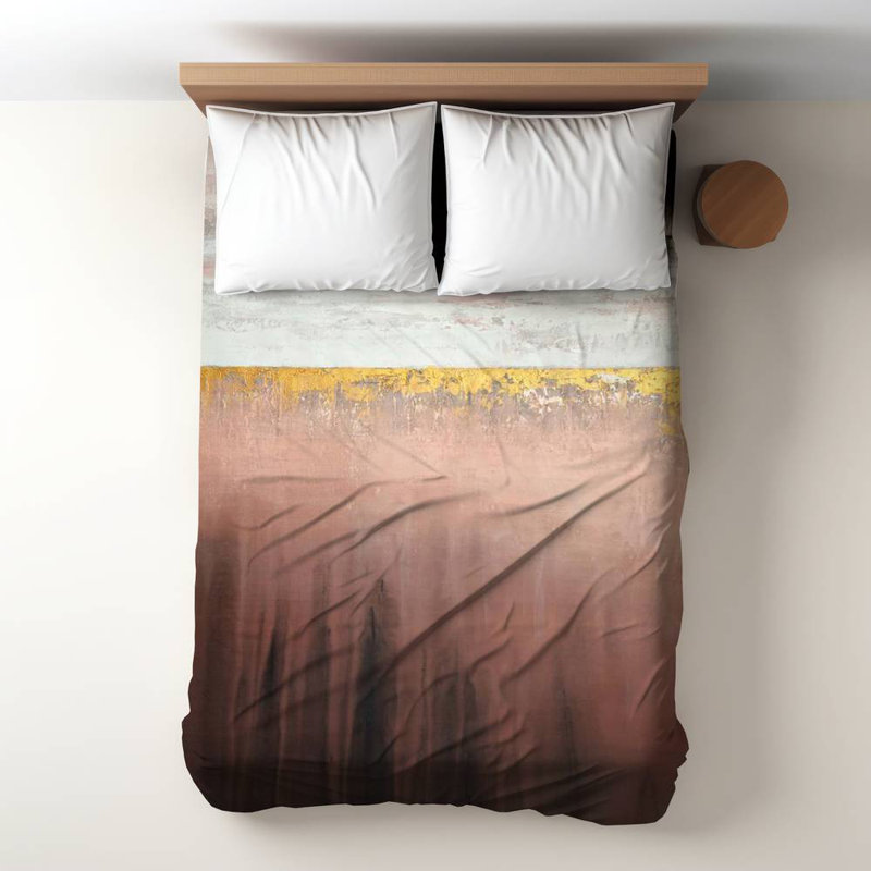 Polyester Sateen Duvet Cover, Twin Duvet, Blue Golden Pink