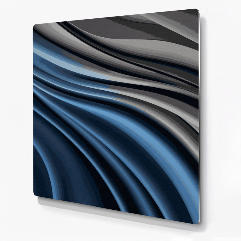 Gradient Abstract 97 Gray Metal Wall Art, 8" H x 8" W