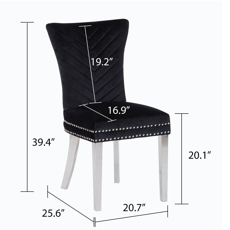 Velvet Side Chair, Black Velvet