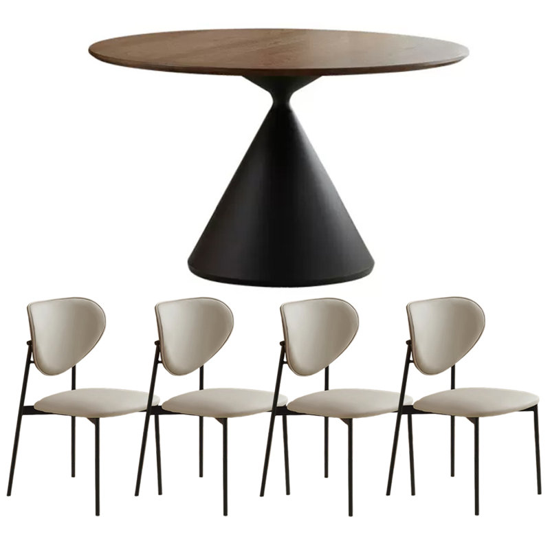 Round Dining Set, 29.52"H x 51.18"L x 51.18"W