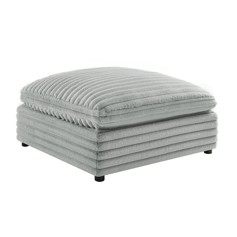 Jenny Plush Polyester 40 In. Square Ottoman