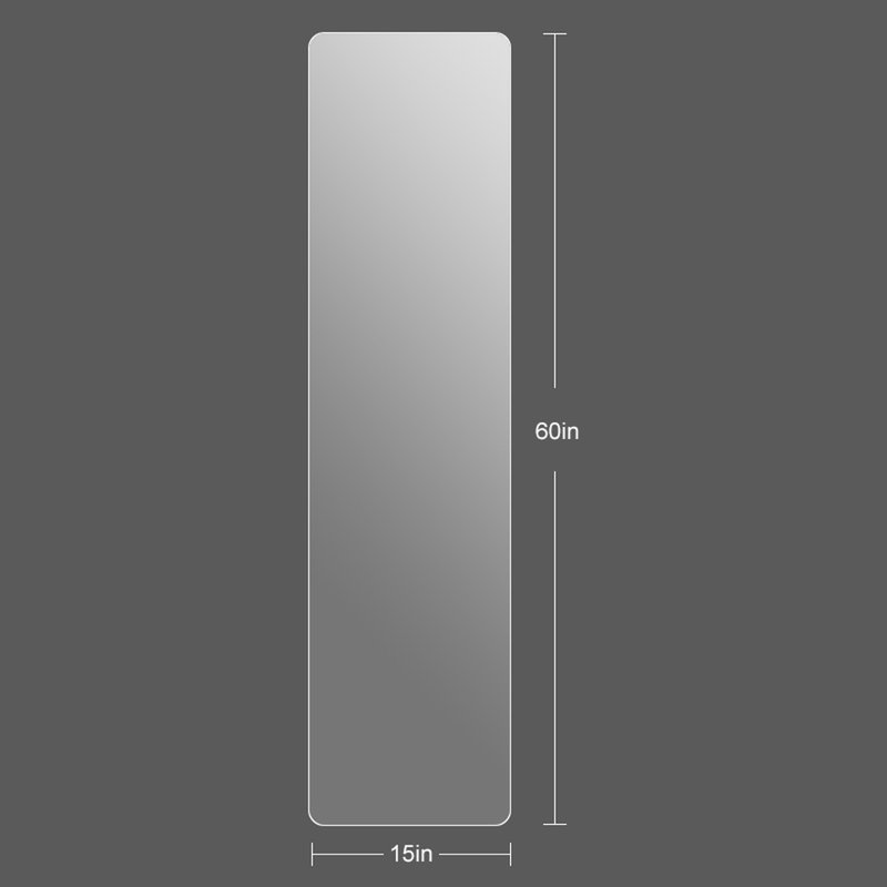 60X15inch Full Body Mirror For Living Room Bedroom - , Rounded Corner, 5Mm Silver Mirror, Aviation Aluminum, Strong Dressing -Proof, Safe & Secure Design