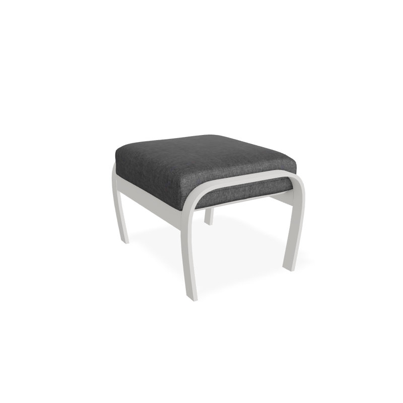 Repose-pieds avec coussin Askar, Tissage uni ardoise coulée Sunbrella®, Neige texturée