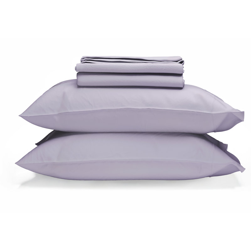 Ensemble de draps en coton biologique 300TC Percale, Queen Sheet Set with 2 Pillowcases, Wild Bergamot