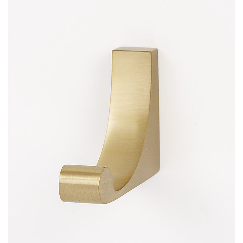 Luna Wall Mounted Robe Hook, Satin Brass