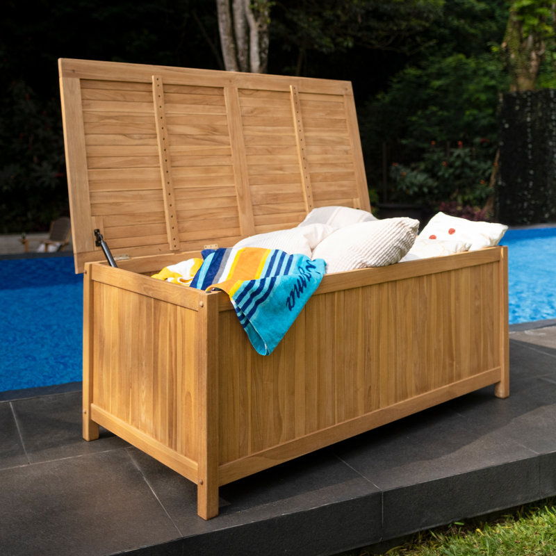 Coffre de terrasse en teck massif Summerton, H 24 po x l 60 po x P 30 po