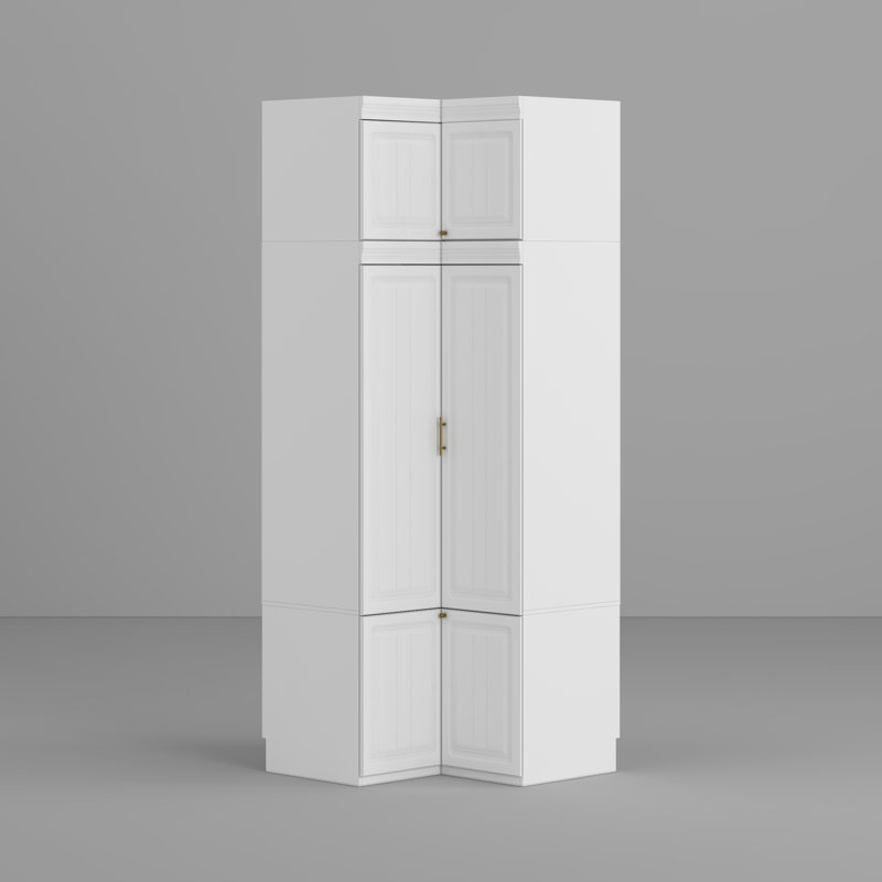 Armoire d'angle avec armoire supérieure, 2 portes, hauteur 93,9 po
