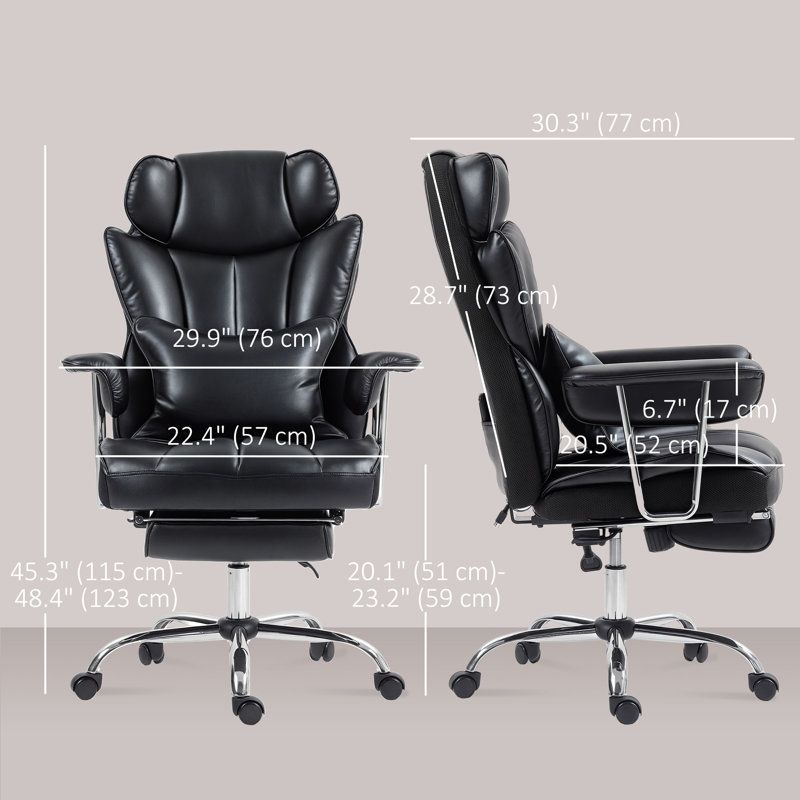 Fauteuil de bureau 400LBS, fauteuil de bureau, noir, Noir