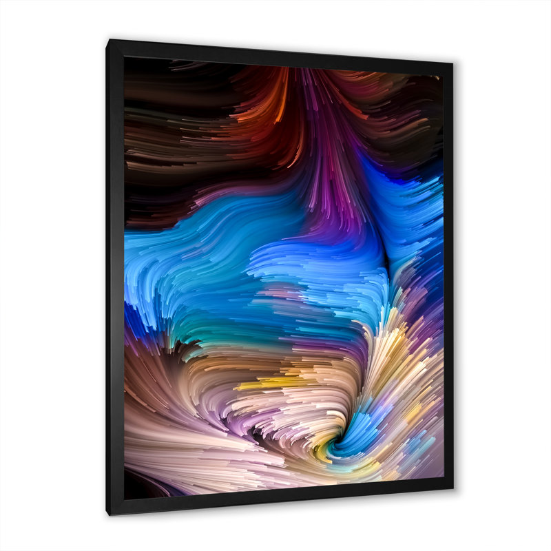 Élégance de liquide Art X - reproduction d'art moderne sur toile, Cadre photo noir, H 12 po x l 8 po x P 1 po