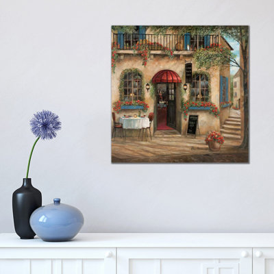 Centro Piazza Cafe by Ruane Manning - Wrapped Canvas Painting
