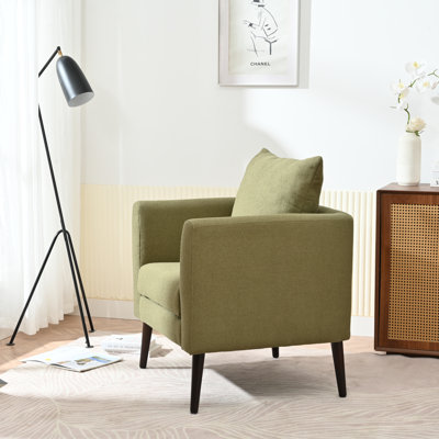 Chaise d'appoint avec pieds en bois et coussin moelleux