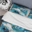 Ensemble de housse de couette abstrait - Motif de marbre bleu blanc océanique Allure-414072912
