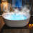 72" x 35.4" Whirlpool Water Jetted & Air Bubble Heated Soaking Combination Bathtub with Tub Filler-101084703