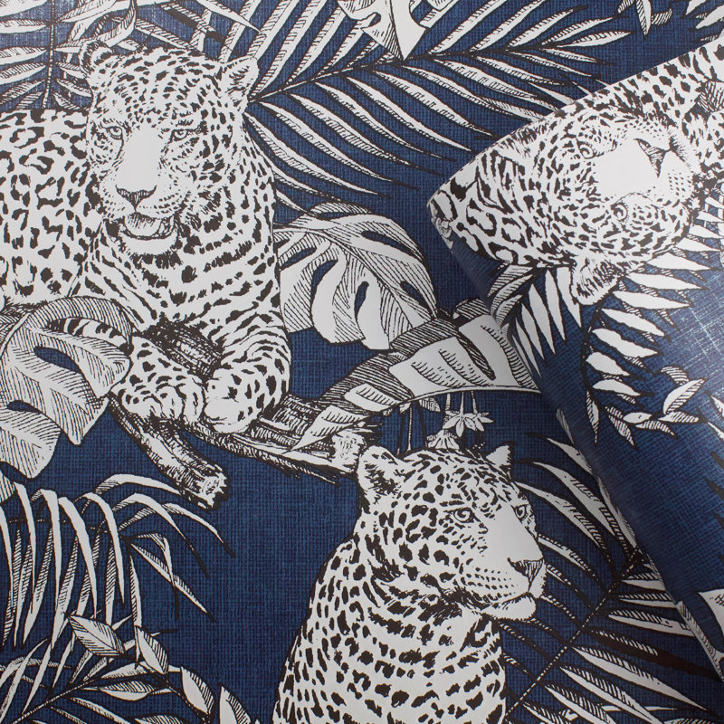 Cuthbert 10.05m x 53cm Semi-Gloss Wallpaper Roll, Blue