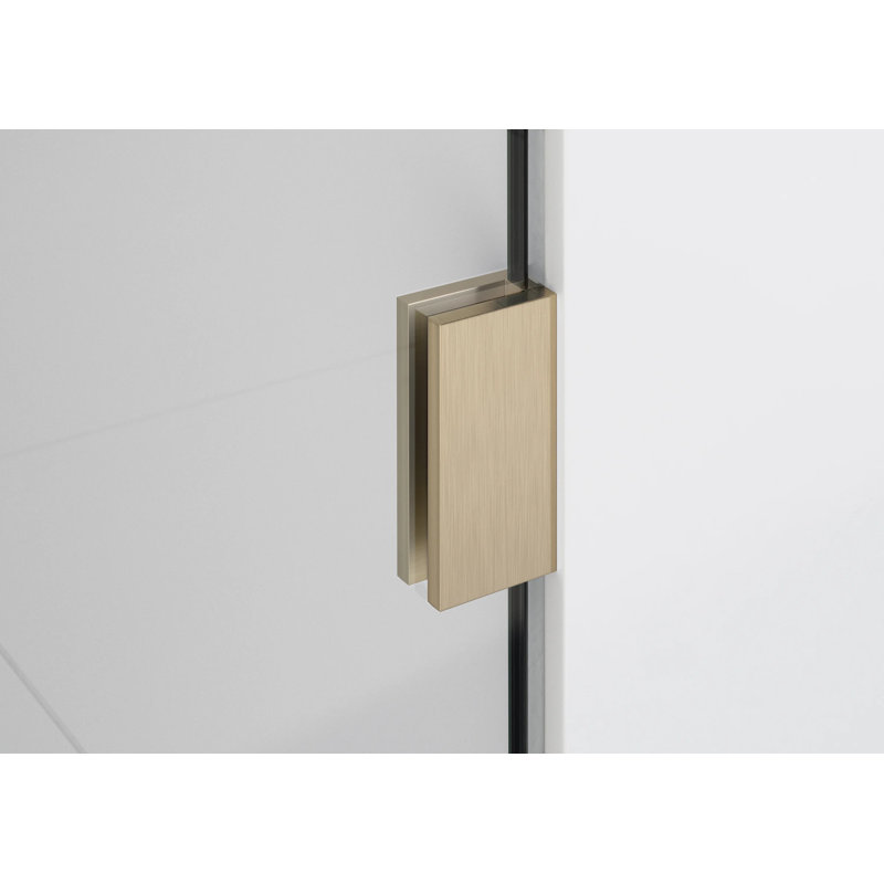 Illume 58.25 in. x 78 in. Fully Frameless Wall Hinge Shower Door, Brushed Bronze
