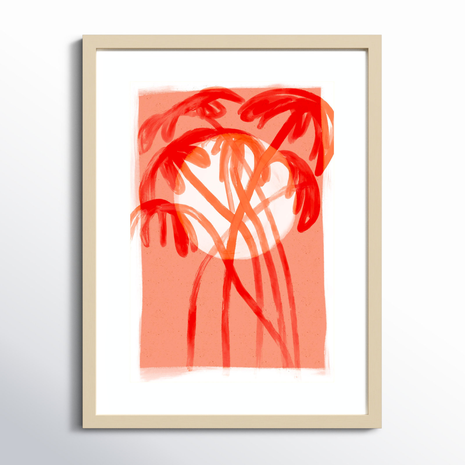 Galya "Palms at Sunset" Print by Treechild, Brown, 25" H x 19" W