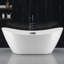 Baignoire autoportante en acrylique de 59 pouces avec bonde chromée et trop-plein, baignoire compacte moderne pour améliorer la salle de bain et se détendre à la maison-121596060