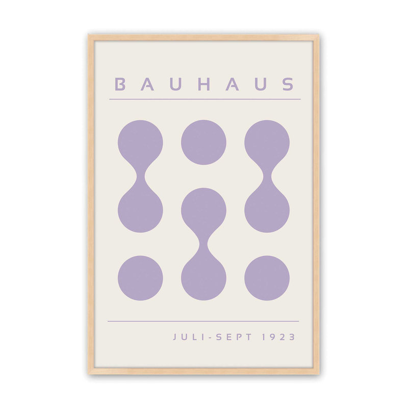 Mauve Bauhaus Flow I, impression, Reproduction encadrée sans passe-partout, Érable brut, H 37 po x l 25 po x P 1,25 po