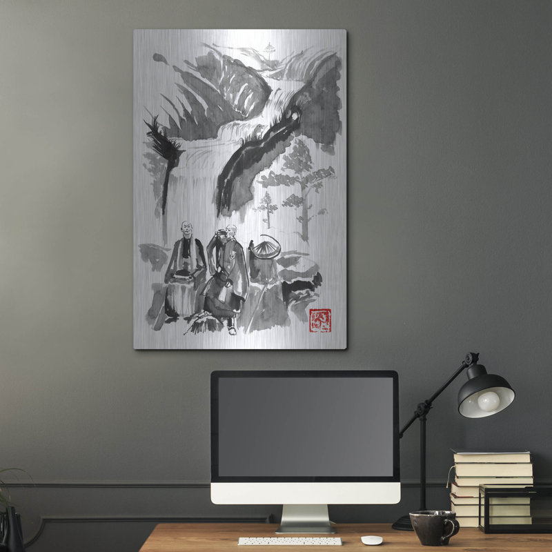 «Drinks Monks» par Pechane, art mural en métal, H 36 po x l 24 po
