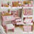 Kids Wooden Desk and Chair Set with Adjustable Tilt Desktop, Drawers and Cork Board, Children’s Study Table for Boys and Girls Ages 3–8-416128643