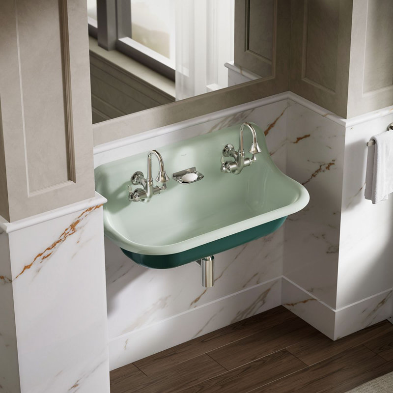 Brockway 36 In. Wall-Mount Utility Sink, Aspen Green