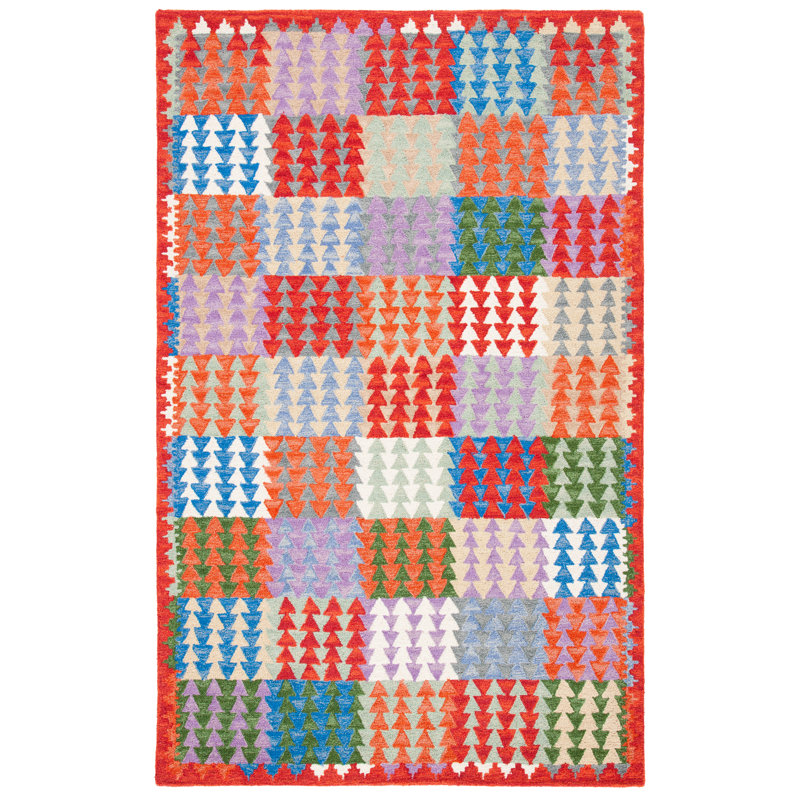 Horwich Hand Woven Wool and Cotton Area Rug , Rectangle 5' x 8'