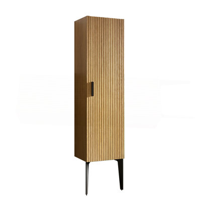 Armoire de salle de bain rayée noir mat, armoire de rangement autoportante pour salle de bain moderne, KD