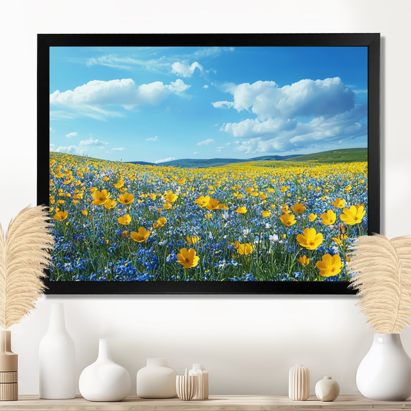 Ioseph - Floral Wall Art, Reproduction encadrée d'une seule photo, H 30 po x l 40 po, Noir