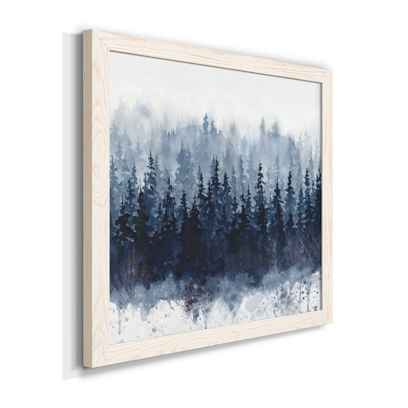 Indigo Forest par J Paul - reproduction d'art sur papier encadrée, Cadre blanc, H 27,5 po x l 27,5 po x P 1,5 po