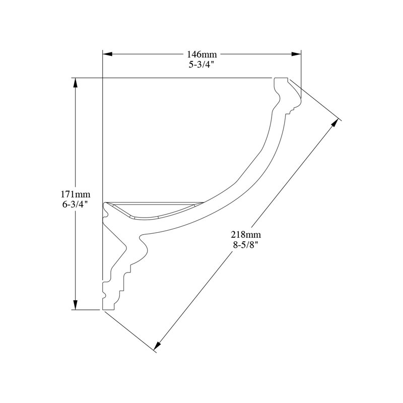 5-3/4 in x 6-3/4 in x 78-3/4 in Primed White Plain Polyurethane Crown Moulding