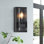 Elgin 1-Light Classic Dimmable Flush Mounted Wall Sconce in Matte Black with Clear Acrylic Shade