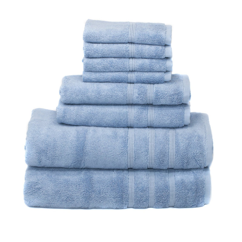 Ensemble de serviettes de luxe 8 pièces, Bleu