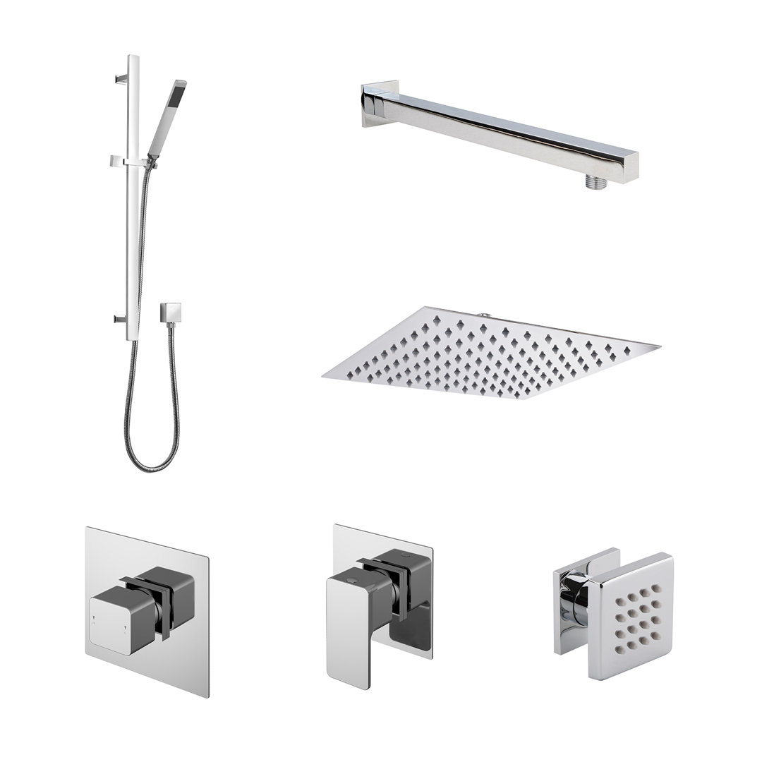 Nuie Windon Chrome 3 Outlet Bundle With Stop Taps - Image 2