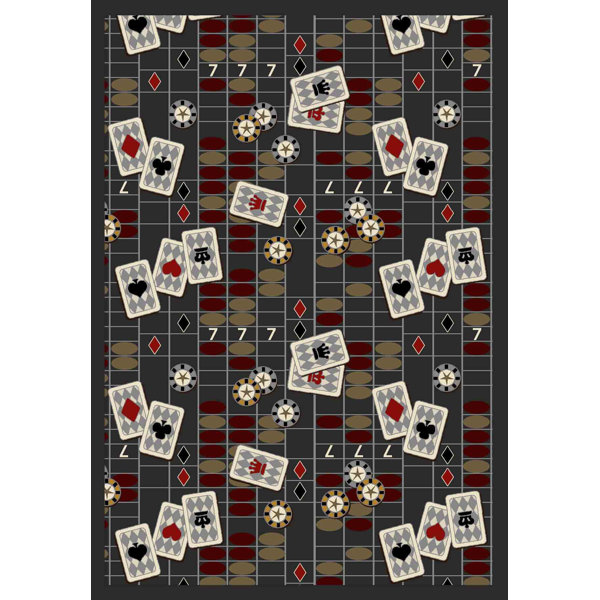 Joy Carpets Gaming and Entertainment Feeling Lucky Area Rug | Wayfair