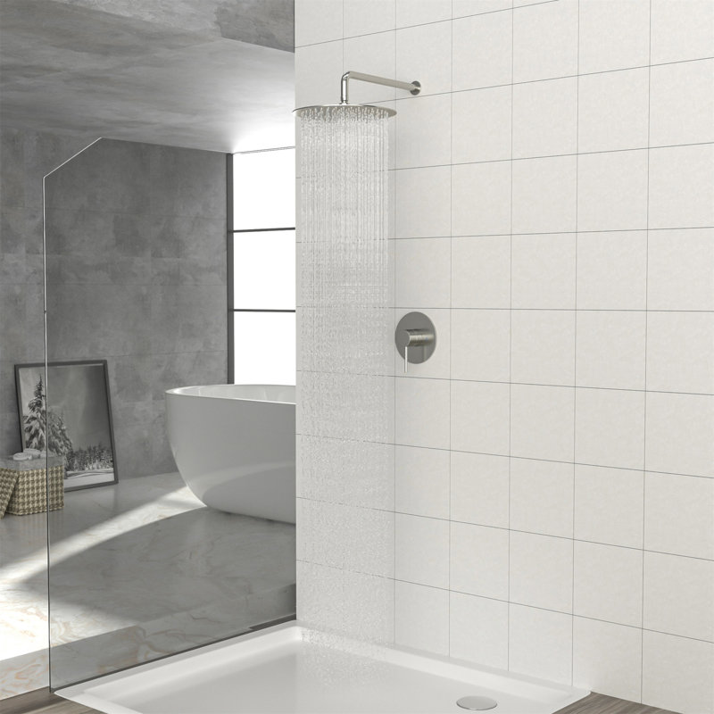 Ensemble de robinet de douche, système de douche avec pomme de douche à effet de pluie de 10 pouces et valve de douche