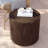 19.29"H Round Outdoor Indoor Side Table, Modern Wood Grain Patio Garden Stool, Sturdy MGO (Magnesium Oxide) Waterproof, No-Assembly Table For Patio, Garden, Backyard, Living Room-1399110108-1399110097