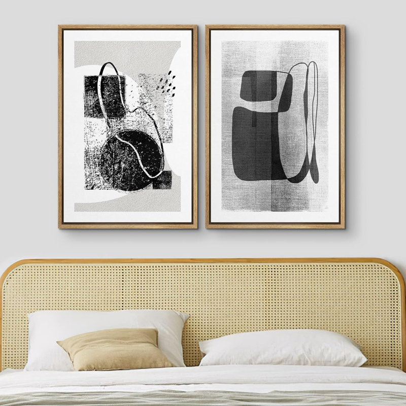 Mid Mid Century Shape, H 24 po x l 32 po x P 1,5 po, Naturel