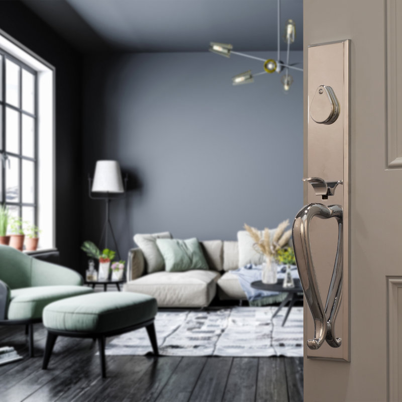 Handle With Lever And Deadbolt, Right, Chrome